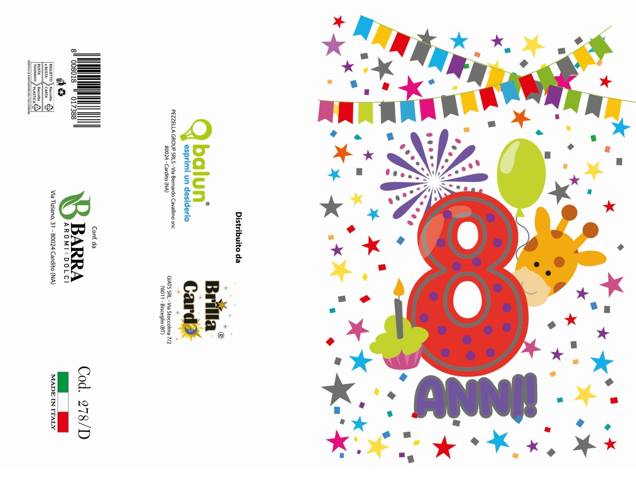 Biglietto auguri laminato 278