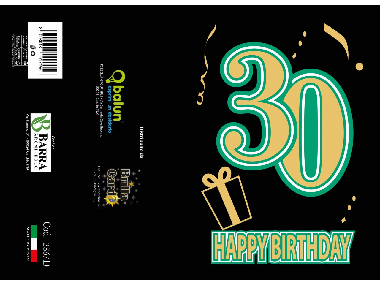 Biglietto auguri laminato 285