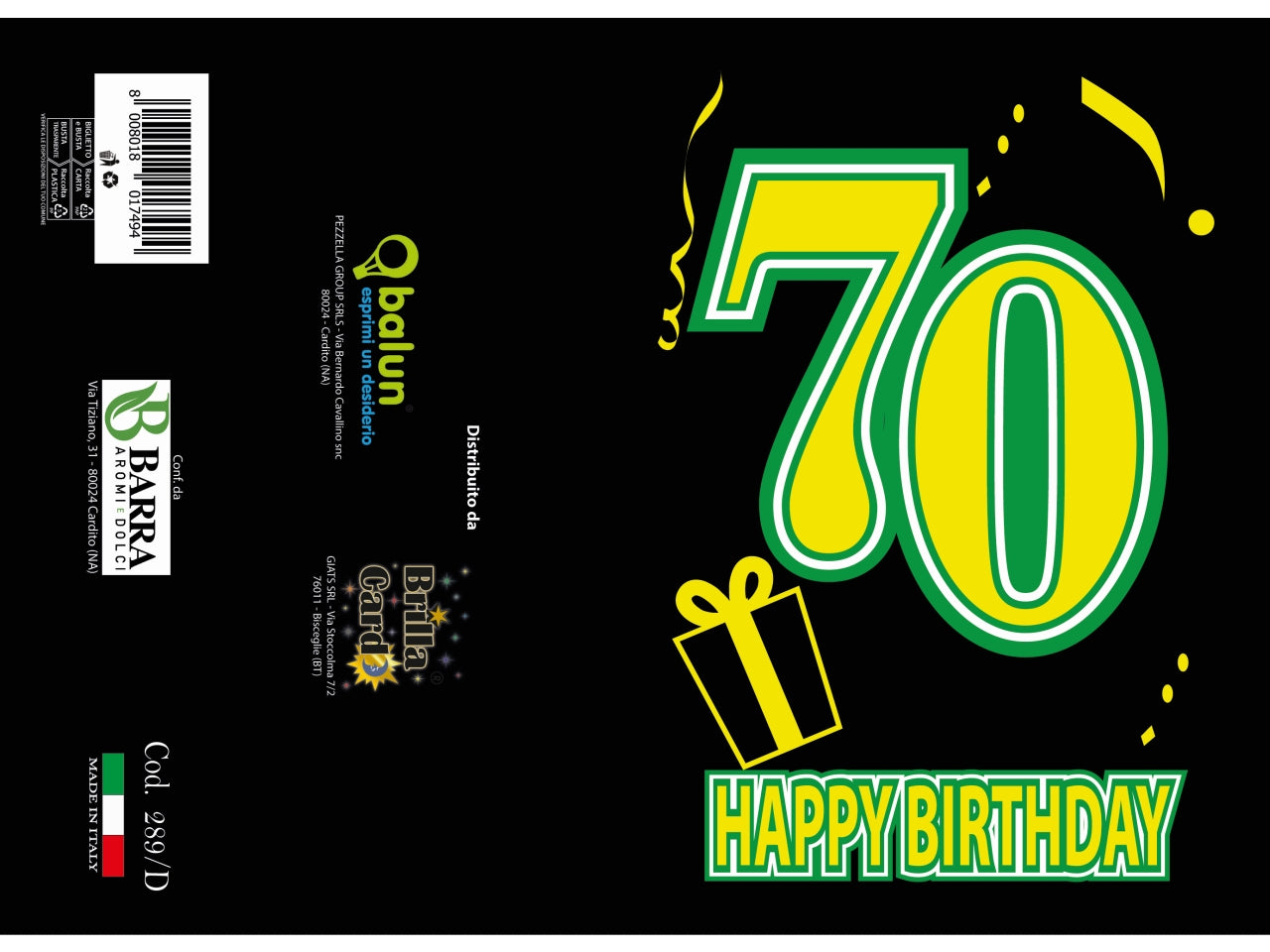 Biglietto auguri laminato 289