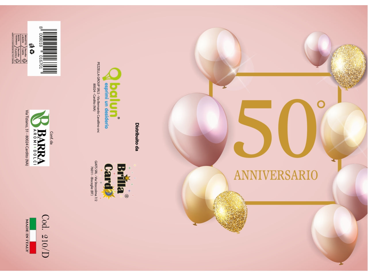 Biglietto auguri laminato 210