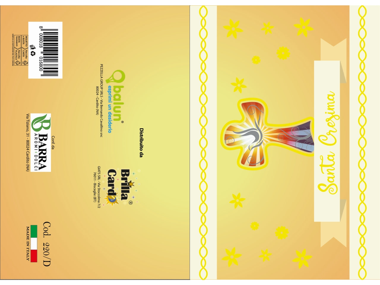 Biglietto auguri laminato 220