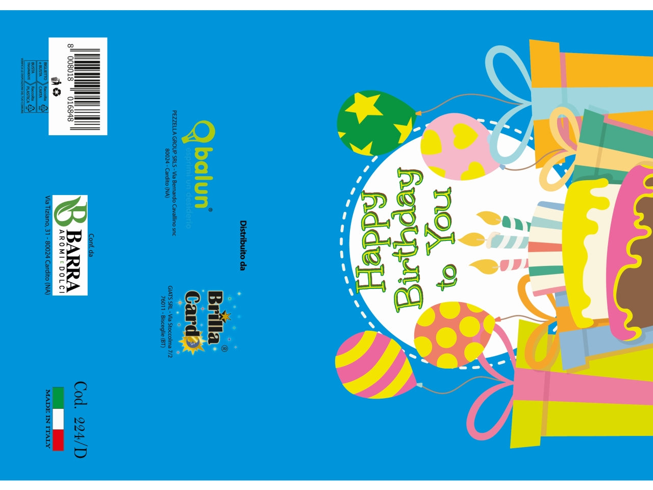 Biglietto auguri laminato 224