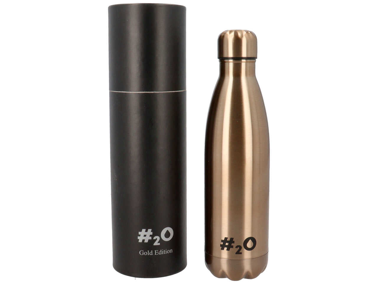 Bottiglia termica da 500ml colore gold con logo gold matt