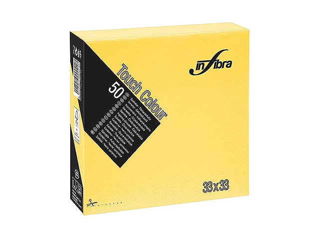 Tovagliolo touch 33x33 50 pezzi giallo i-0298