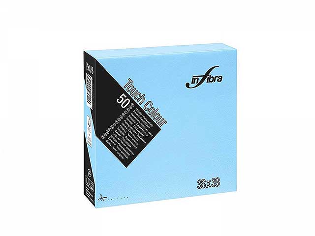 Tovagliolo touch 33x33 50 pezzi celeste i-0302