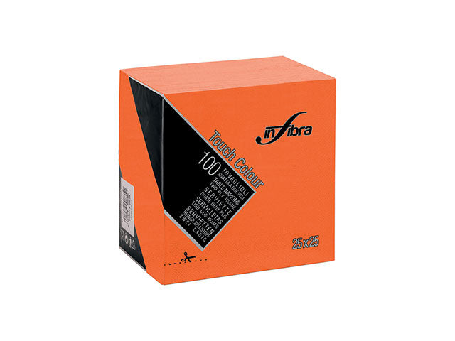 Tovagliolo touch 25x25 100 pezzi arancio i-0383