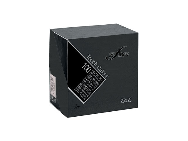 Tovagliolo touch 25x25 100 pezzi nero i-0341