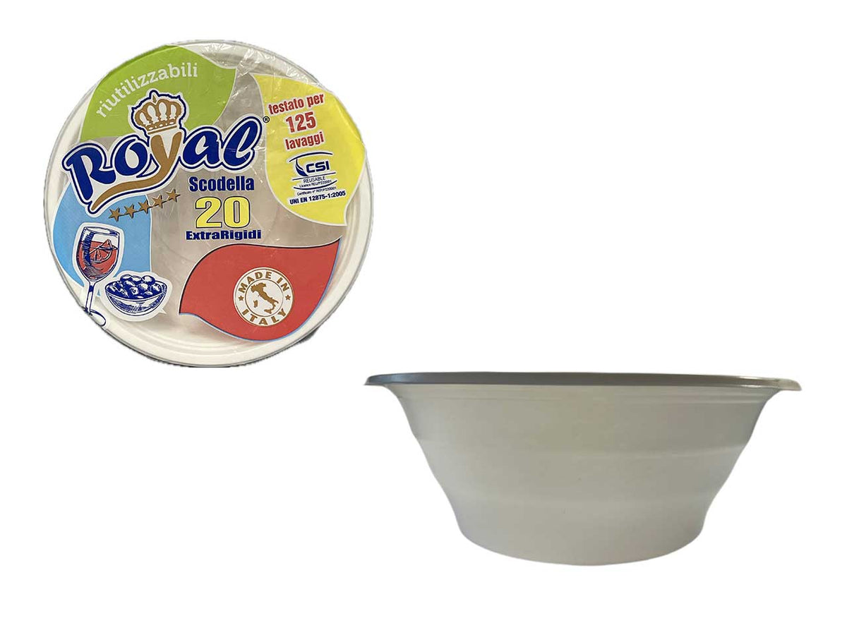 Coppette riutilizzabili plastica bianco capacitÃ  630 ml confezione da 20 - Royal $