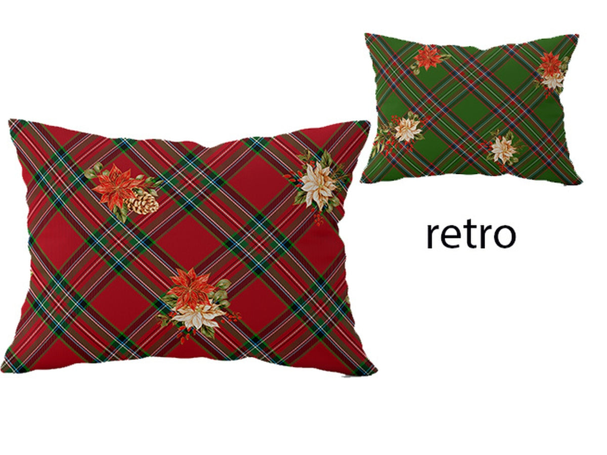 Cuscino per divano stampato natalizio rosso e verde doubleface in poliestere 30x50 cm â Cotton & Color