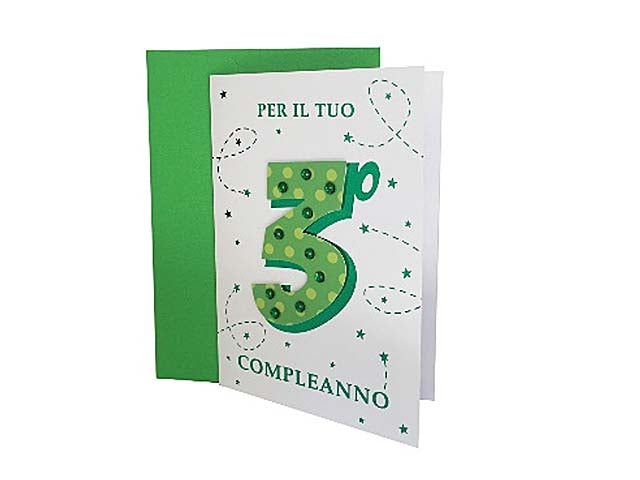 Biglietto auguri buon compleanno per 3 anni