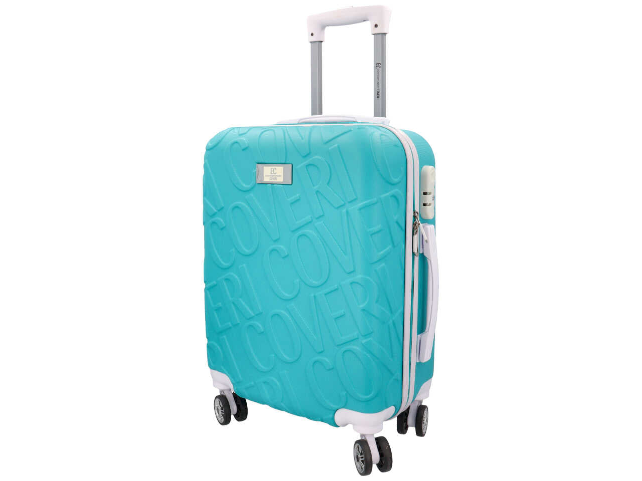 Set trolley turchese e nero 4 ruote, set da 3 pezzi, 45x35x75 cm, 40x29x65 cm, 35x24x56 cm - Enrico Coveri