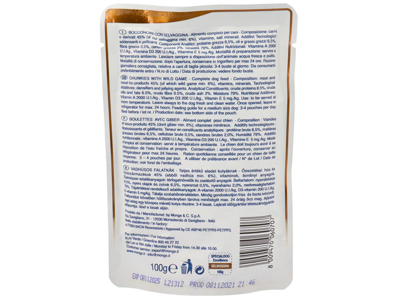 Special dog selvaggina 100gr