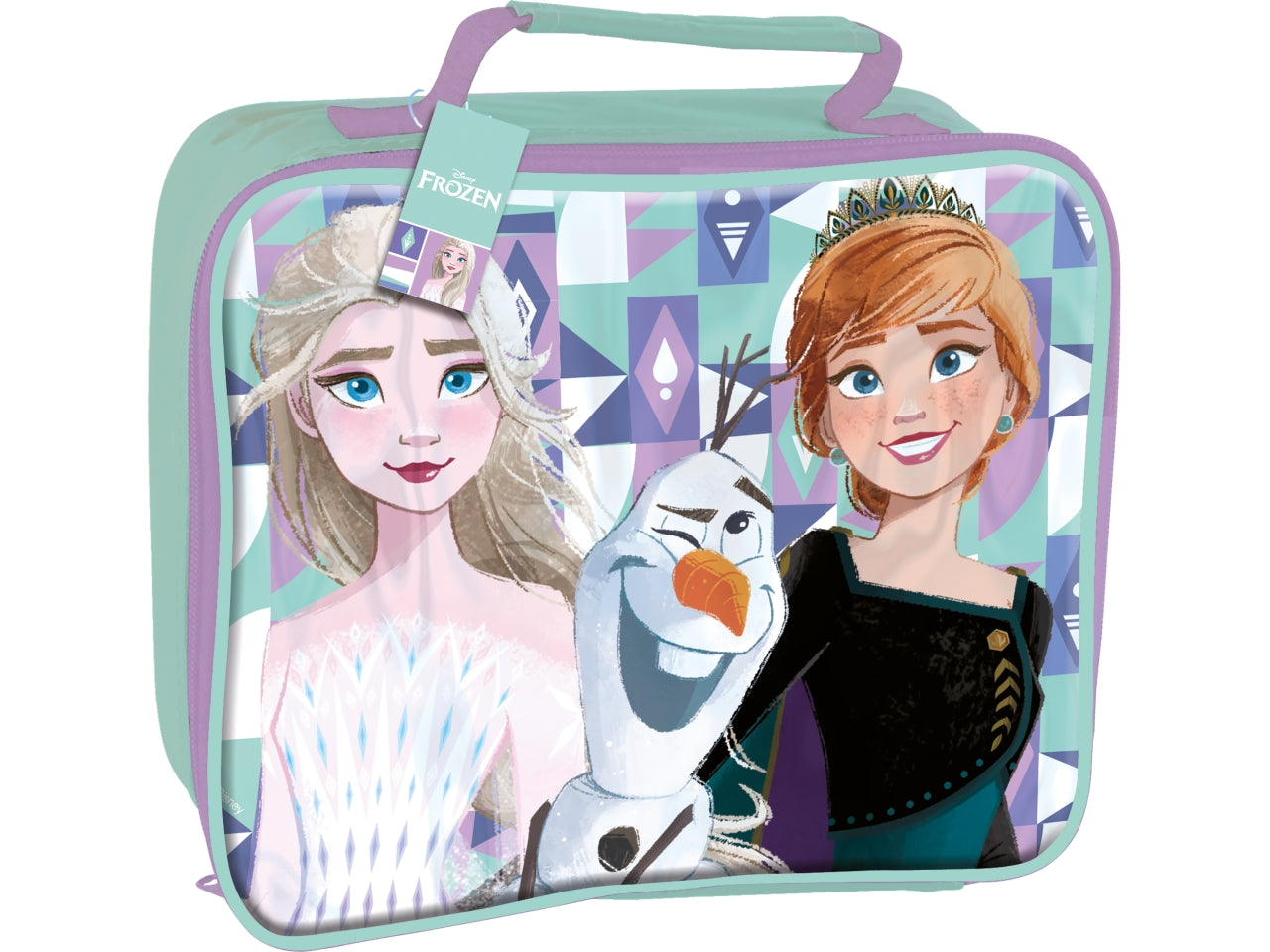 Borsa termica Frozen piccola in tessuto isolante multicolor con maniglia 22x26,5x9 cm - Real Trade Italia