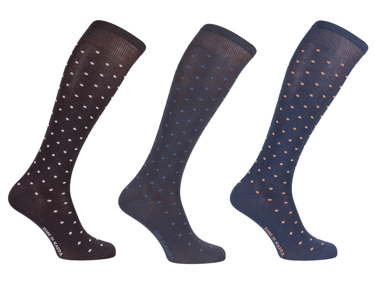 Calza lunga da uomo maglia jersey in cotone pois- pack da 1 paio - assortito 43/46