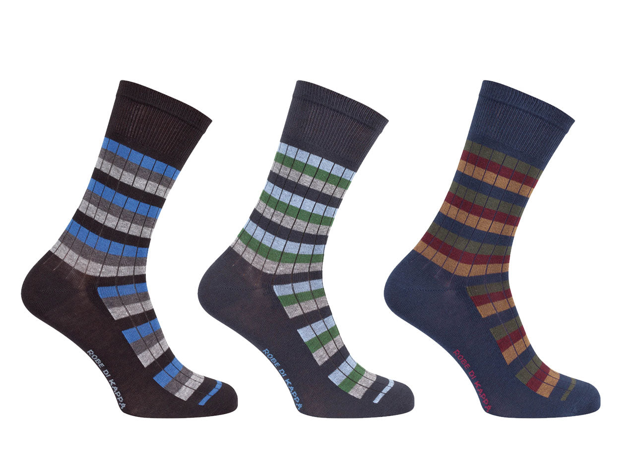 Calza corta da uomo maglia jersey in cotone rigata- pack da 1 paio - assortito 43/46