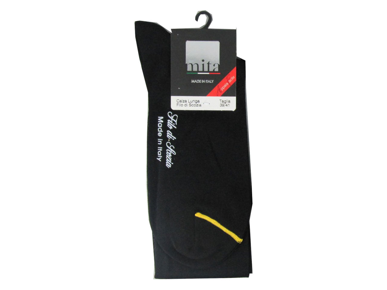 Calza lunga appaiafacile da uomo maglia jersey in filo di scozia - pack da 1 paio - nero 39/41