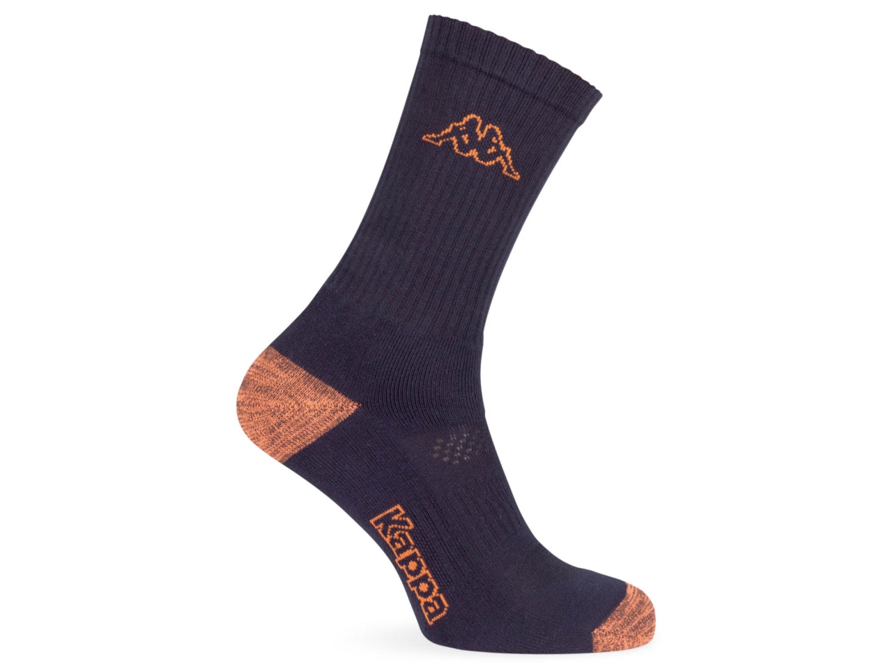 Calza corta padel da uomo maglia 1/2 spugna e pique' in cotone - pack da 1 paio - blu notte / arancio flame 39/42