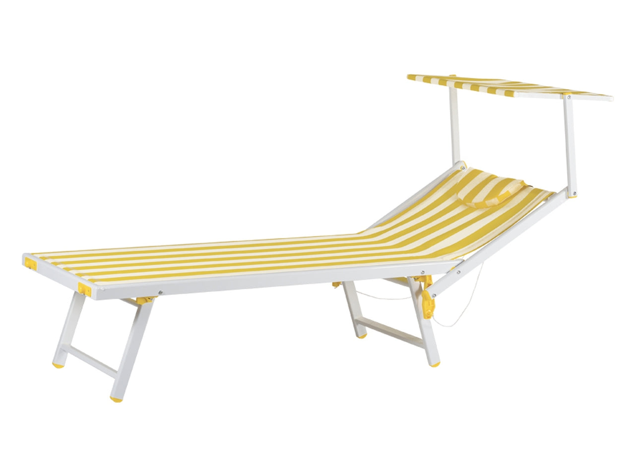 Lettino mare king alluminio/txt 2x1 189x61x38cm strisce gialle