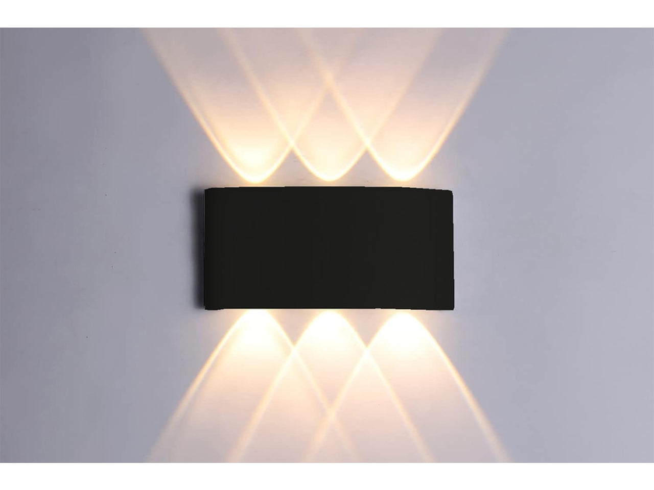 Applique da muro alluminio con 6 led 17x8x4cm nero luce calda