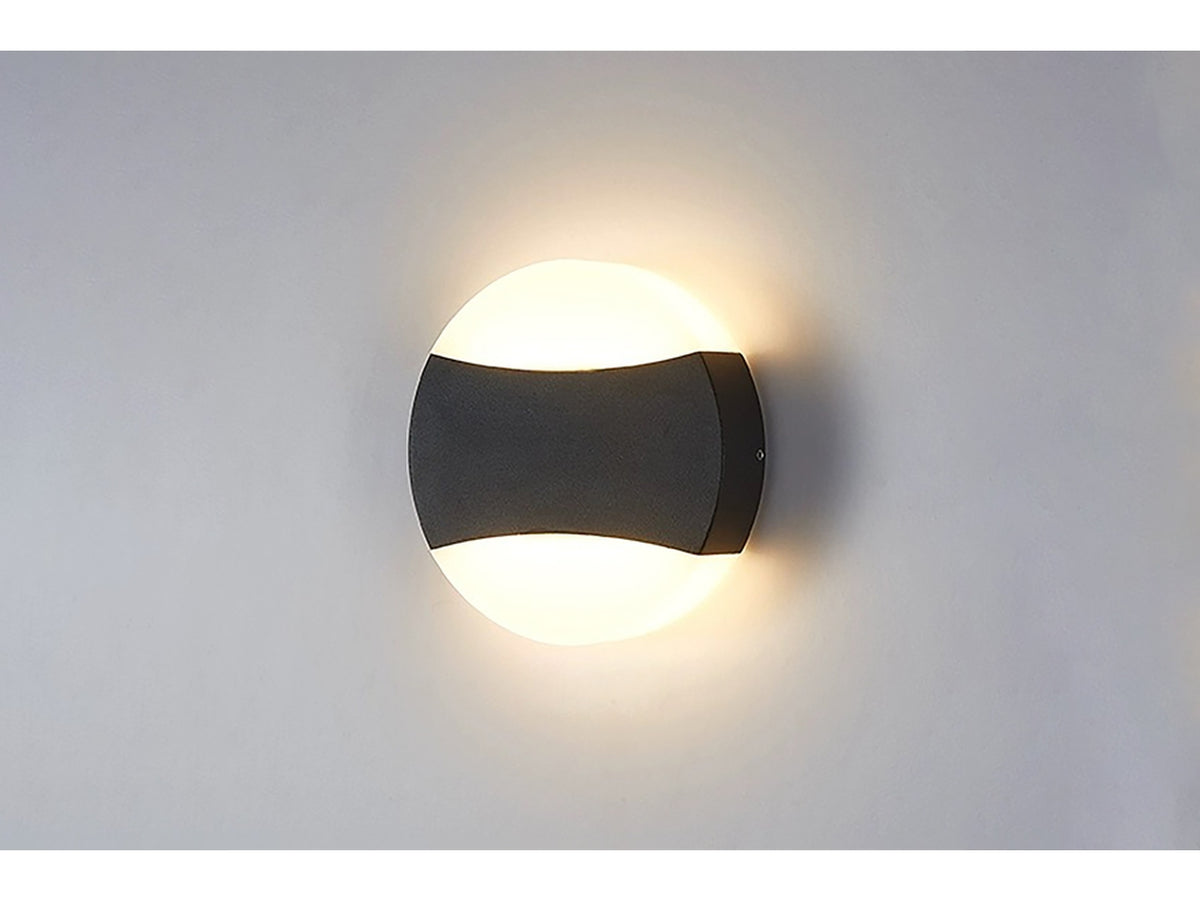 Applique da muro pvc con 2 led 16x3,5cm nero luce calda