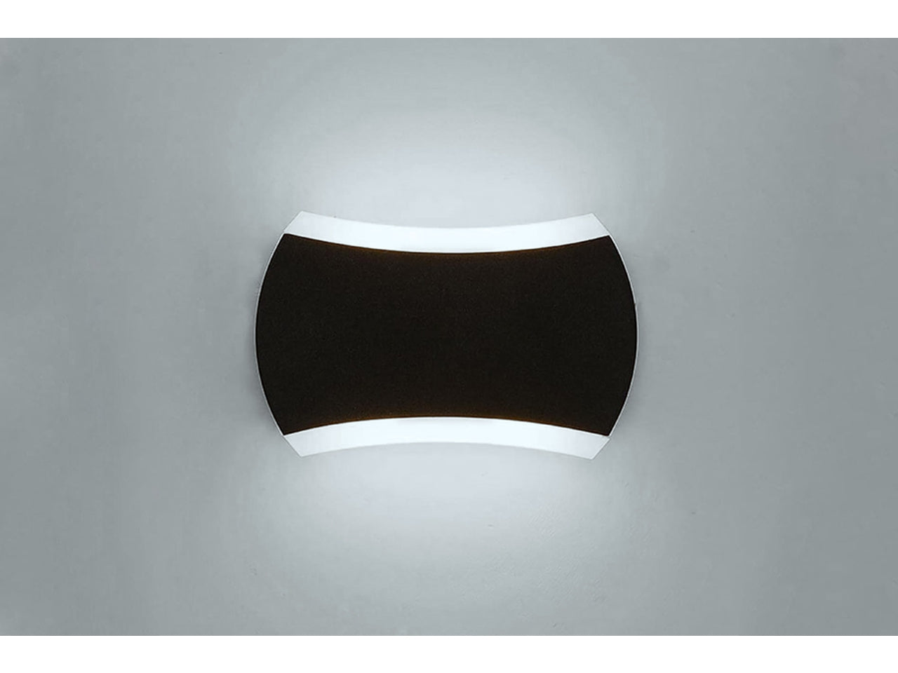 Applique da muro pvc con 2 led 16x9x3cm nero luce fredda