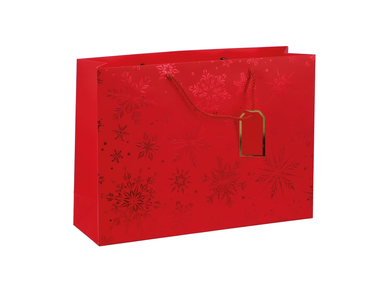 Busta regalo natalizia fiocco di neve in carta 3 colori assortiti 42x12xh31 cm - AD Trend