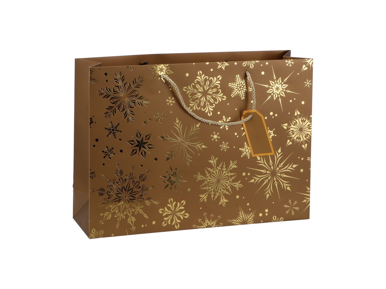 Busta regalo natalizia fiocco di neve in carta 3 colori assortiti 42x12xh31 cm - AD Trend