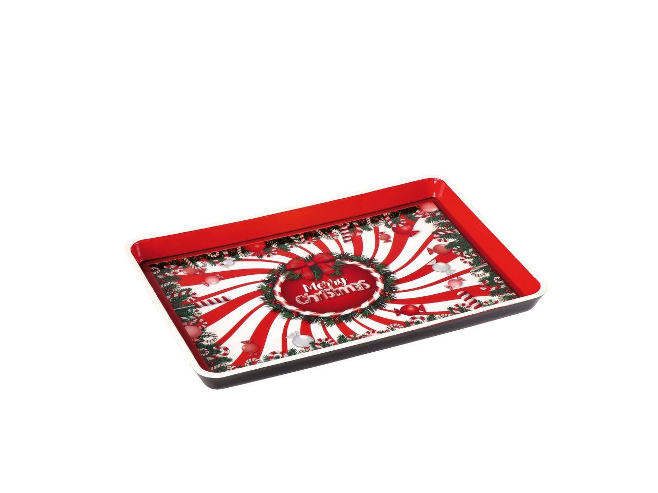 Vassoio rettangolare natalizio in plastica cm31x21xh2 -disponibile in vari assortimenti