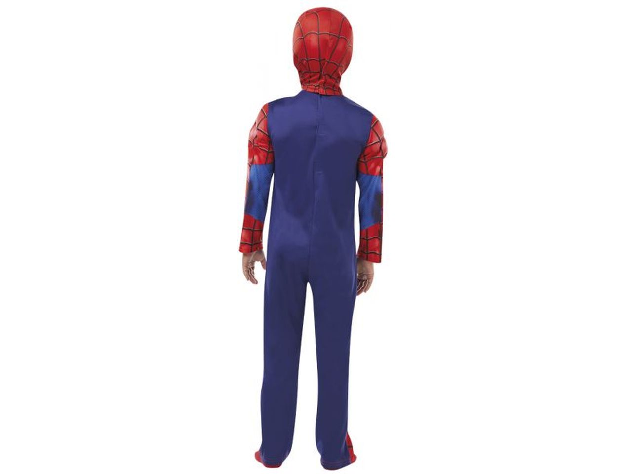 Costume Spiderman lusso, composto da tuta con petto imbottito e maschera in tessuto taglia S 3-4anni