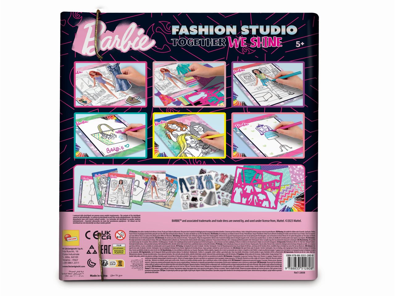 Barbie sketchbook together we shine fashion studio