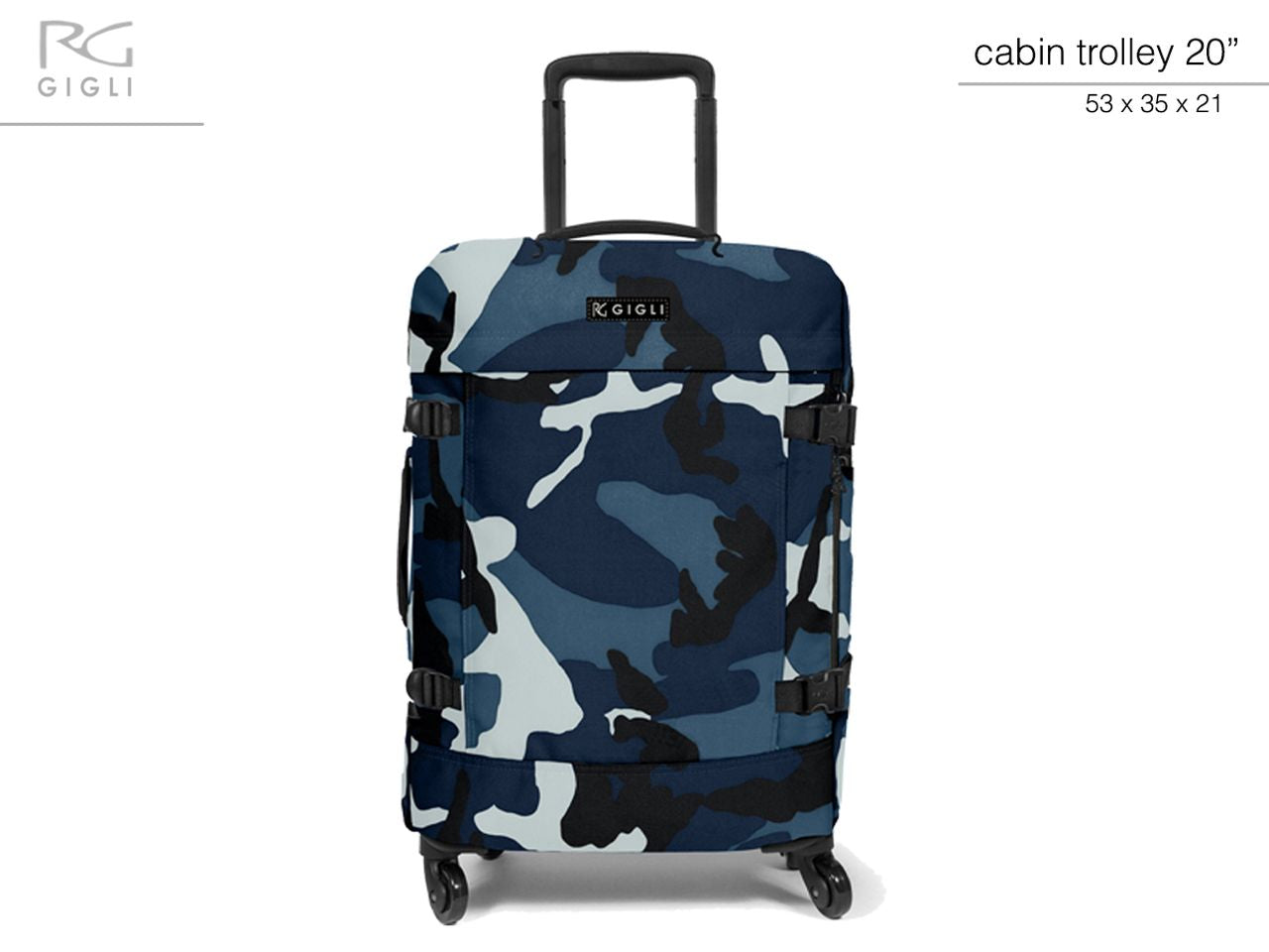 Romeo gigli trolley da cabina soft/hard camouflage 53x35x21cm