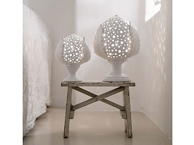 Pomo lampada 40cm bianco pumlamp40