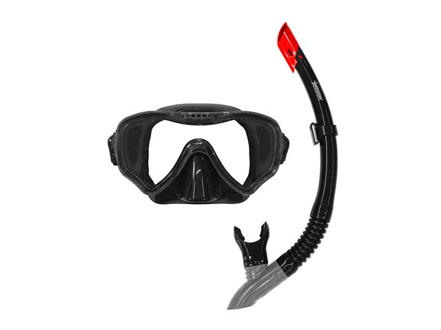 Machera e boccaglio Papillon senior in pvc nero