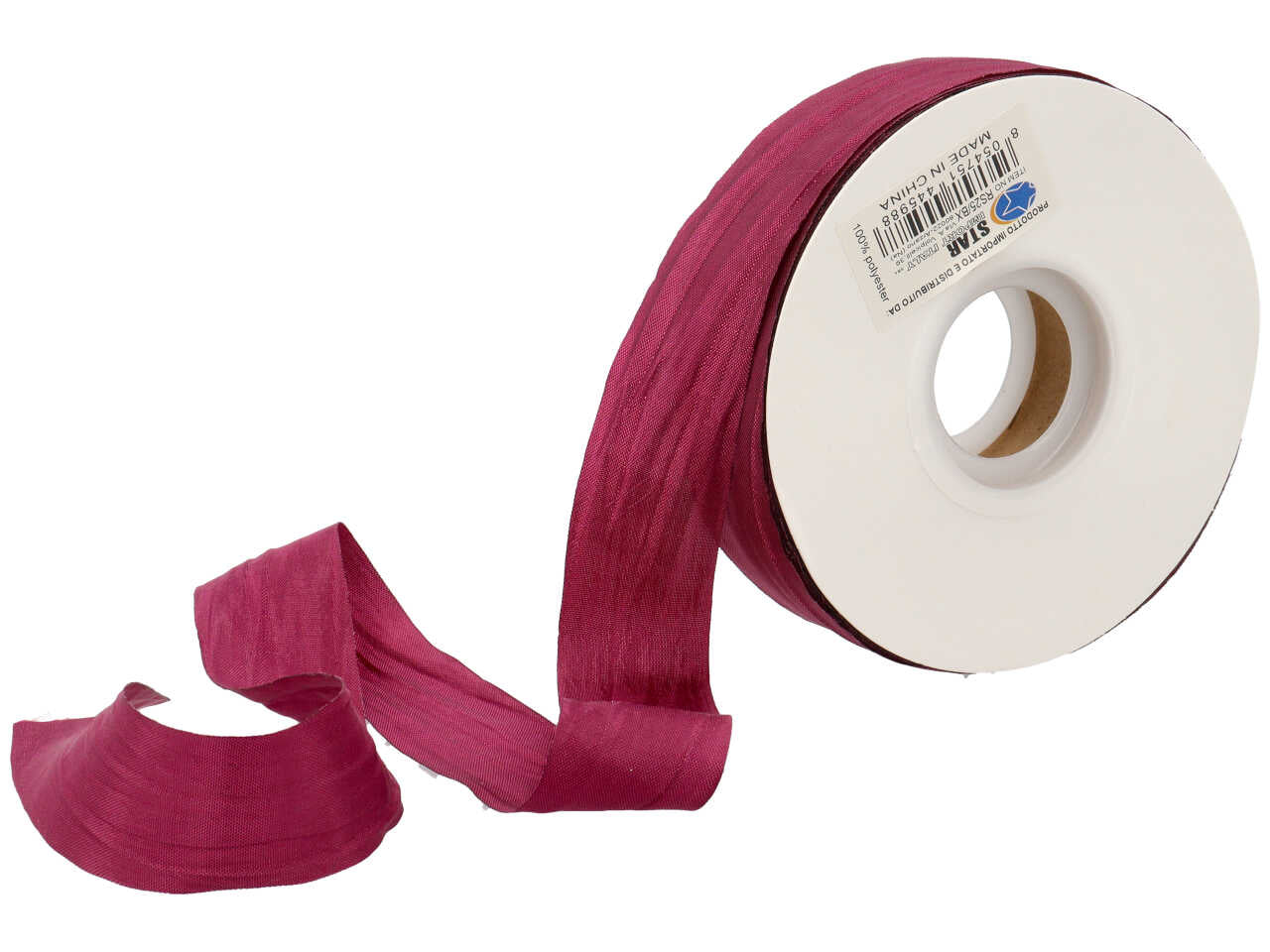 Satin arricciato borgogna 25mmx50m