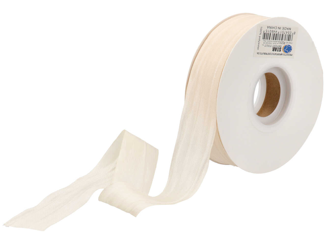 Satin arricciato beige 25mmx50m