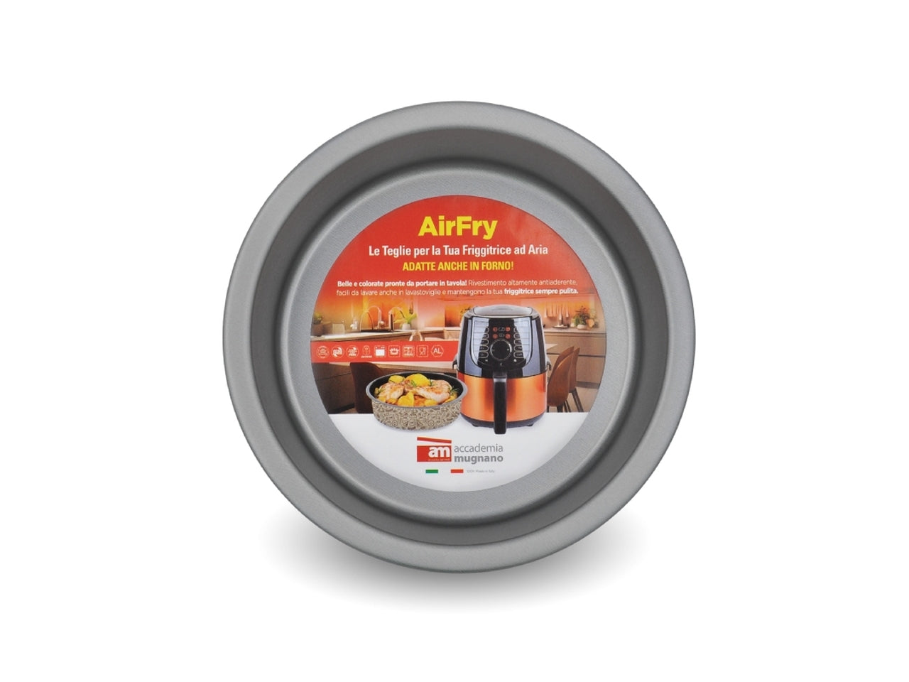 Tortiera conica da 18cm in alluminio per friggitrice ad aria in 3 colori assortiti, Dolce & Salato - Accademia Mugnano