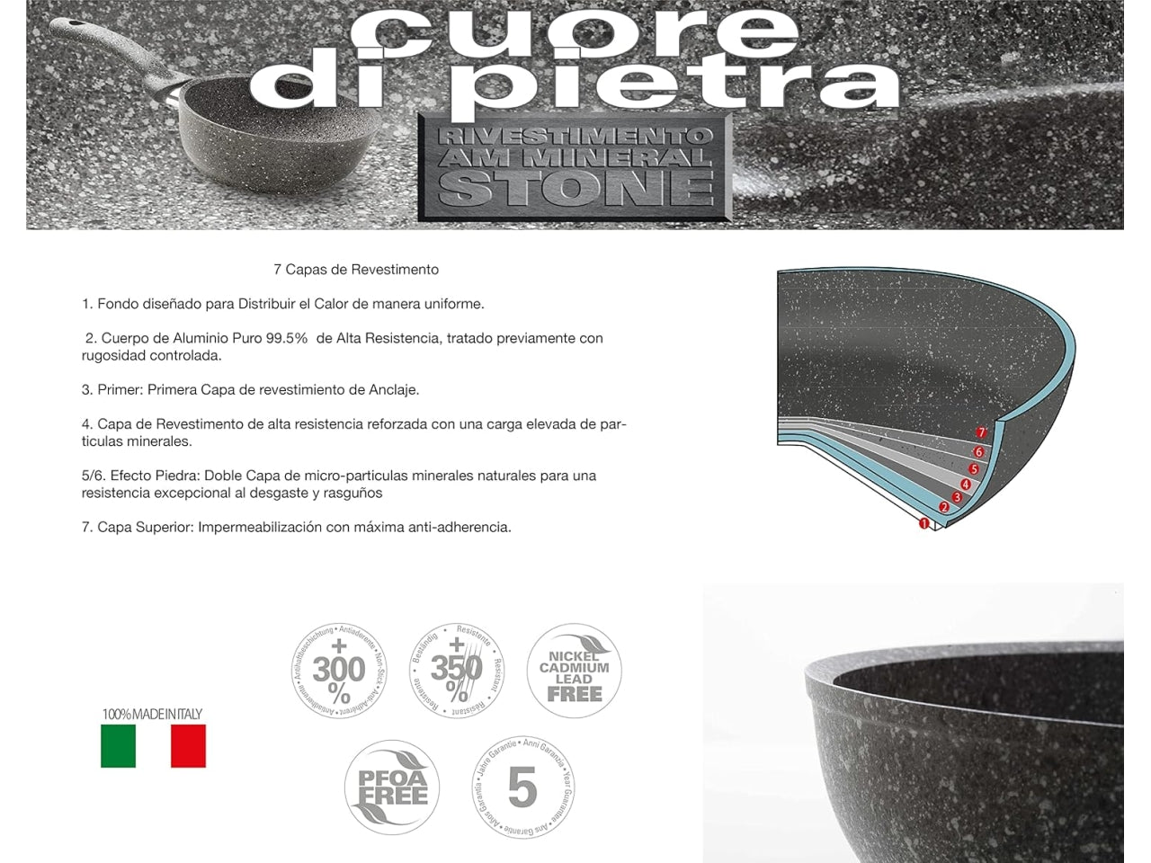 Cuore di pietra cass.la 1mo cm.16 per induzione