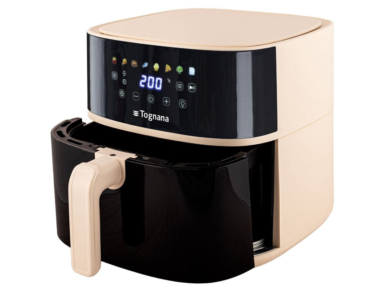 Friggitrice ad aria Tognana 8 L vintage in plastica e acciaio inox champagne e nero 32,5x41x32 cm