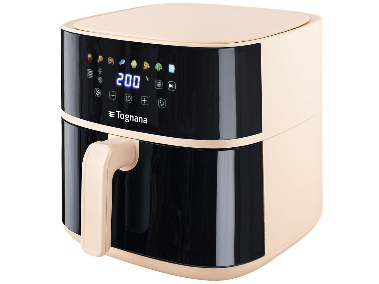 Friggitrice ad aria Tognana 8 L vintage in plastica e acciaio inox champagne e nero 32,5x41x32 cm