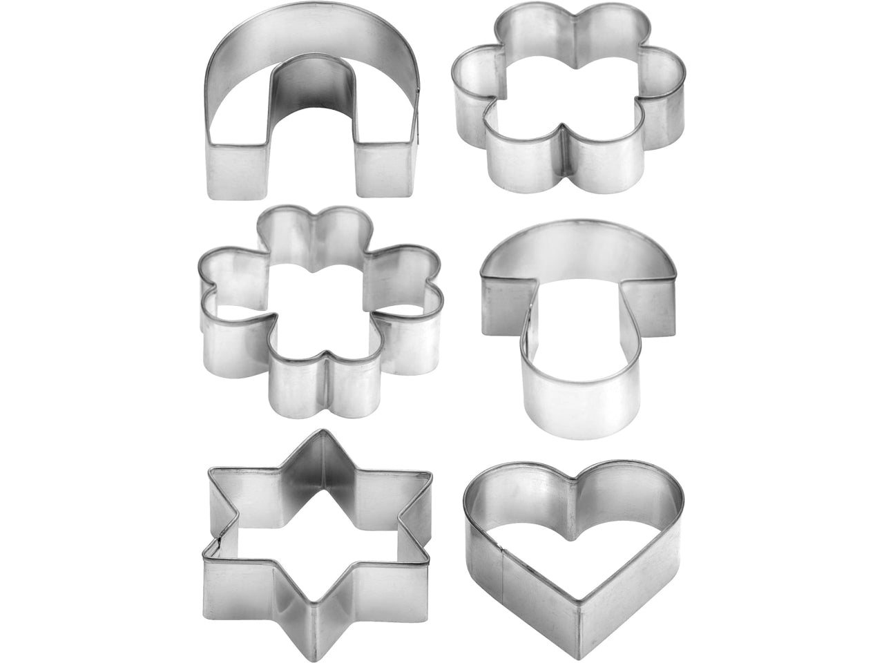 Forme tagliabiscotti assortite in acciaio diametro 5 cm 6 pezzi Tescoma Delicai