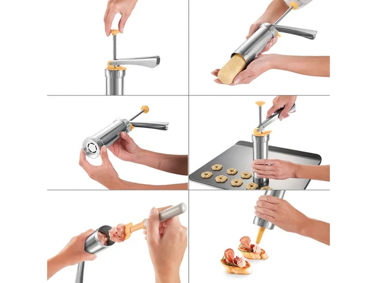 Pistola Sparabiscotti Tescoma Delicia in acciaio inox 20 trafile 4 beccucci