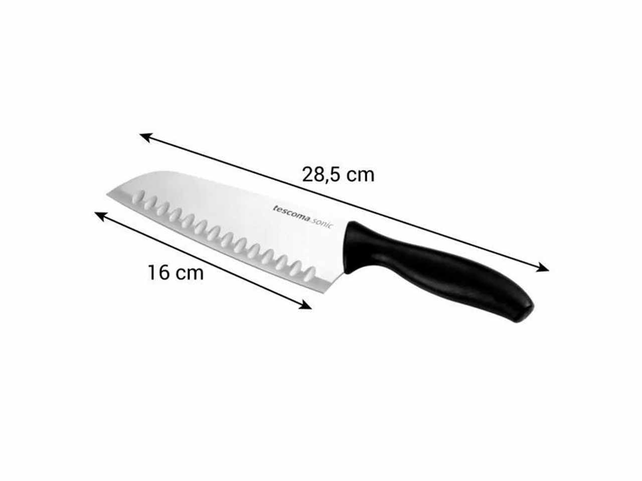 Coltello da cucina santoku in plastica e acciaio inox 16 cm Tescoma