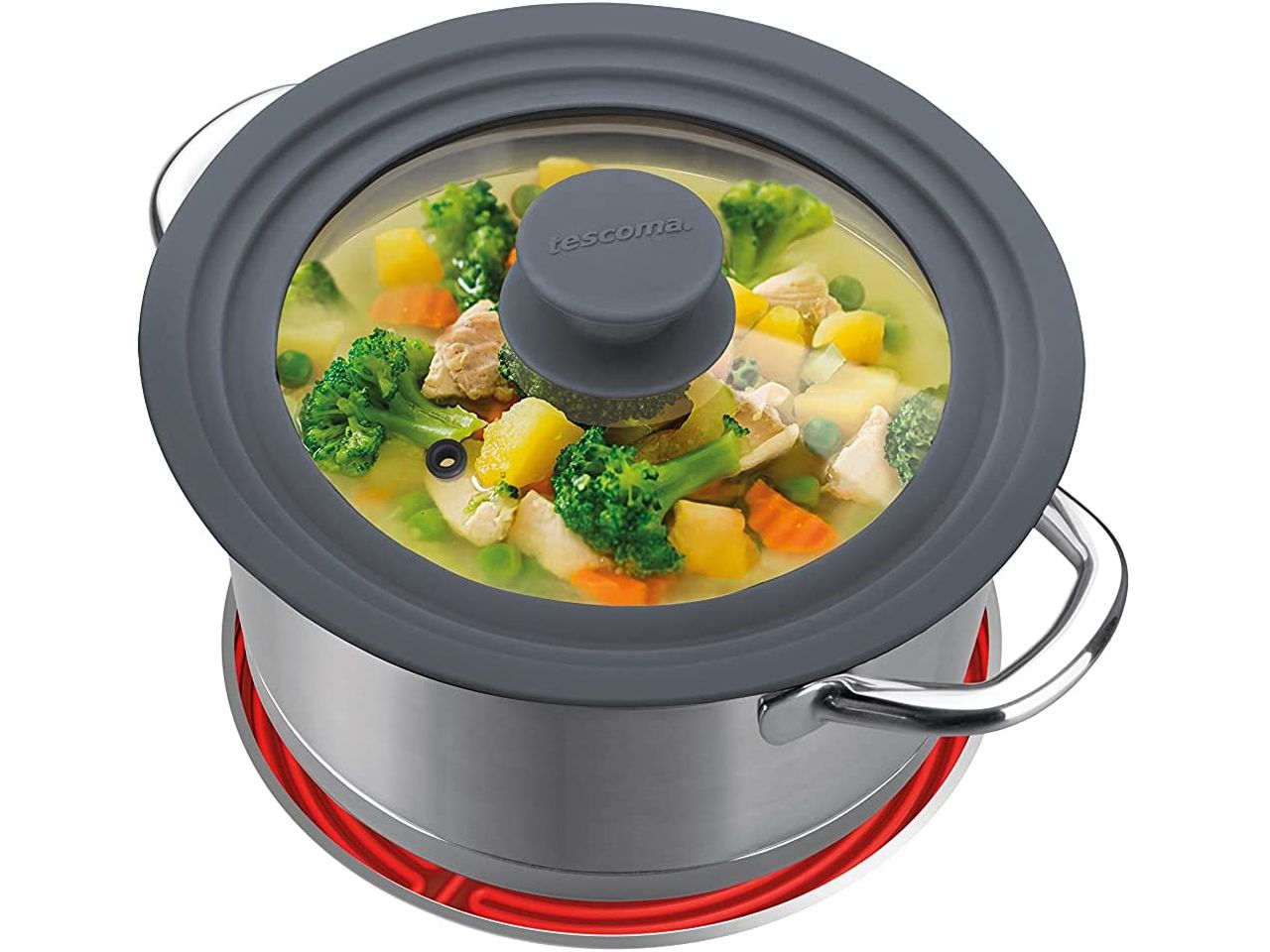 Coperchio in vetro e silicone per padelle adattabile 20-22-24 cm Tescoma Unicover