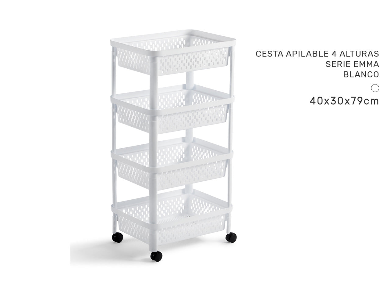 Cestino infilabile 4 altezze bianco serie emma