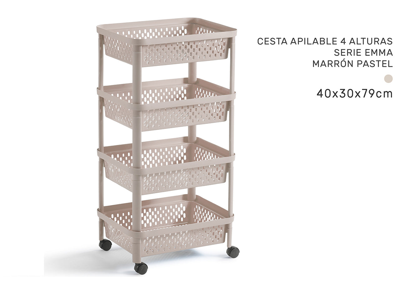 Cestino infilabile 4 altezze marrone pastel serie emma