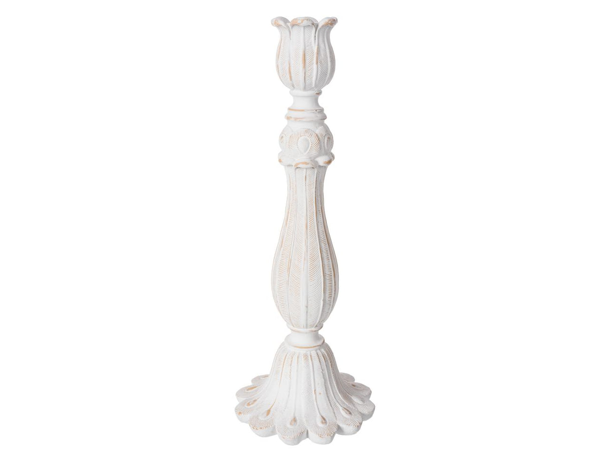Candeliere tulip bianco d.10xh.23cm