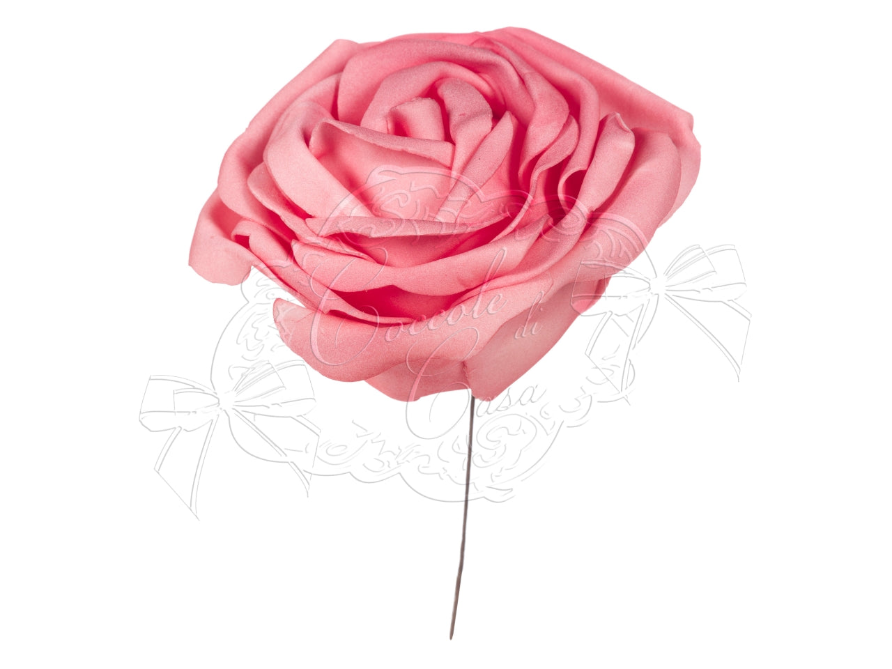 Rose color corallo d.15xh.20cm - la confezione contiene 4 rose