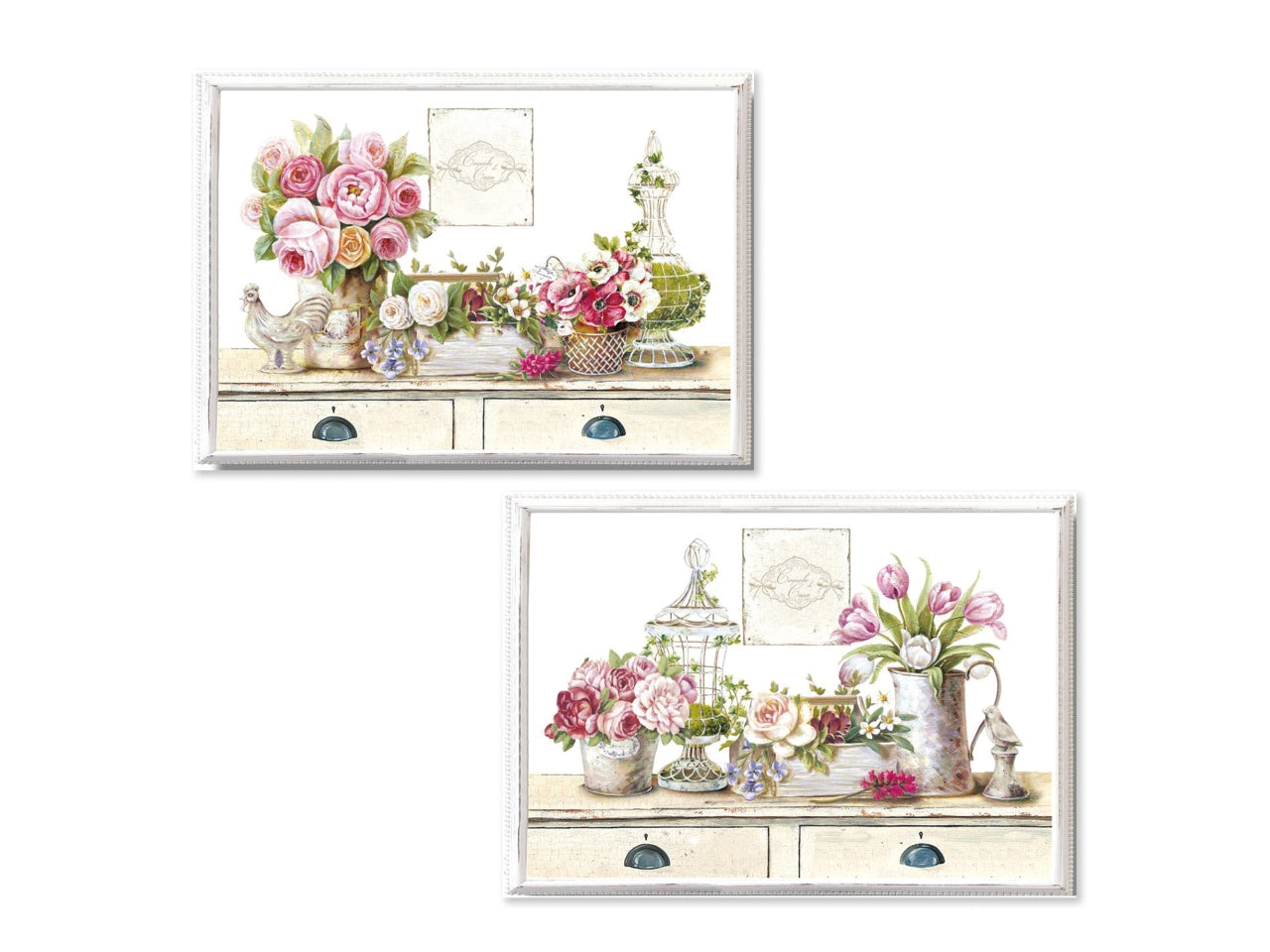 Quadro coccole c/fiori 2 ass 51x35x3