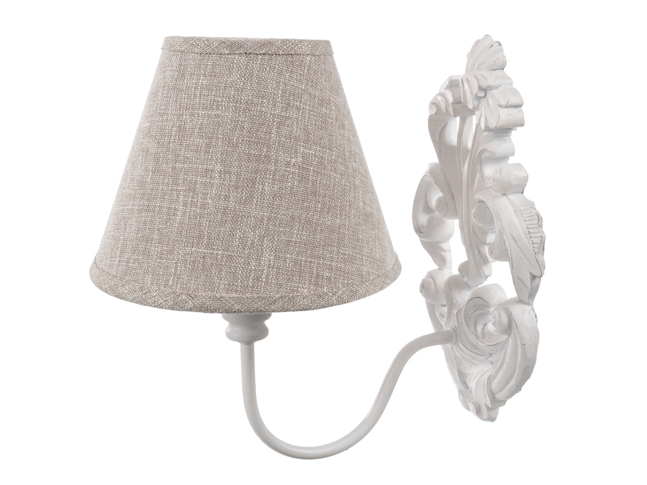 Applique legno, bianco e tortora, stile shabby chic 28 cm - Coccole di Casa