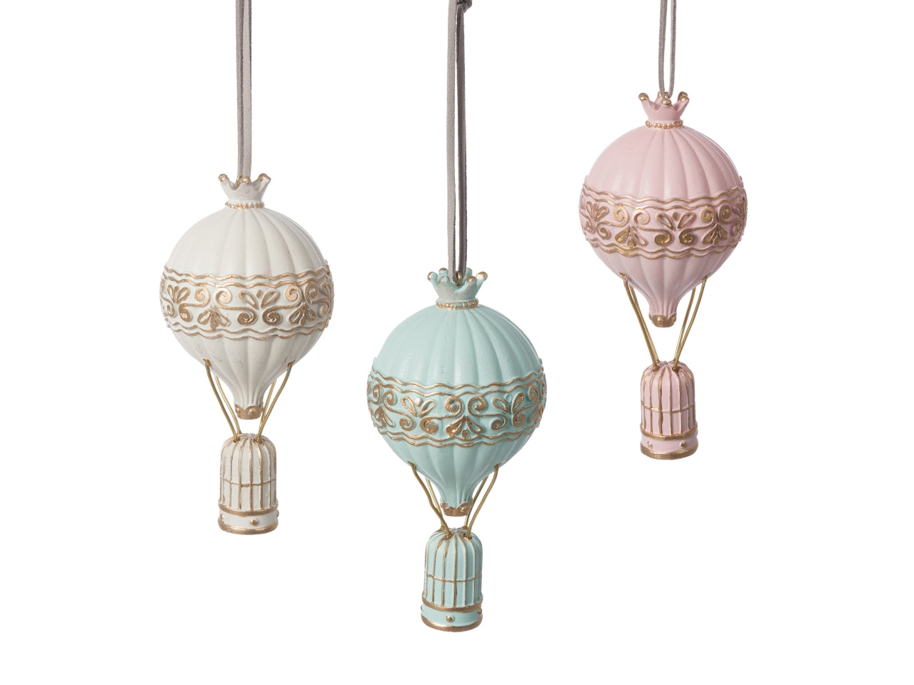 Applique mongolfiera oro sbiancato 5,7x12cm in 3 assortimenti